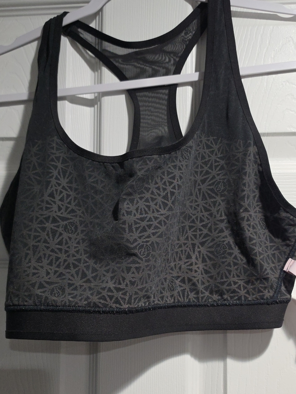 Victoria's Secret Black Geometric Racerback Sports Bra